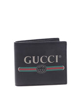 Load image into Gallery viewer, Gucci Printed Logo Leather Wallet In Black