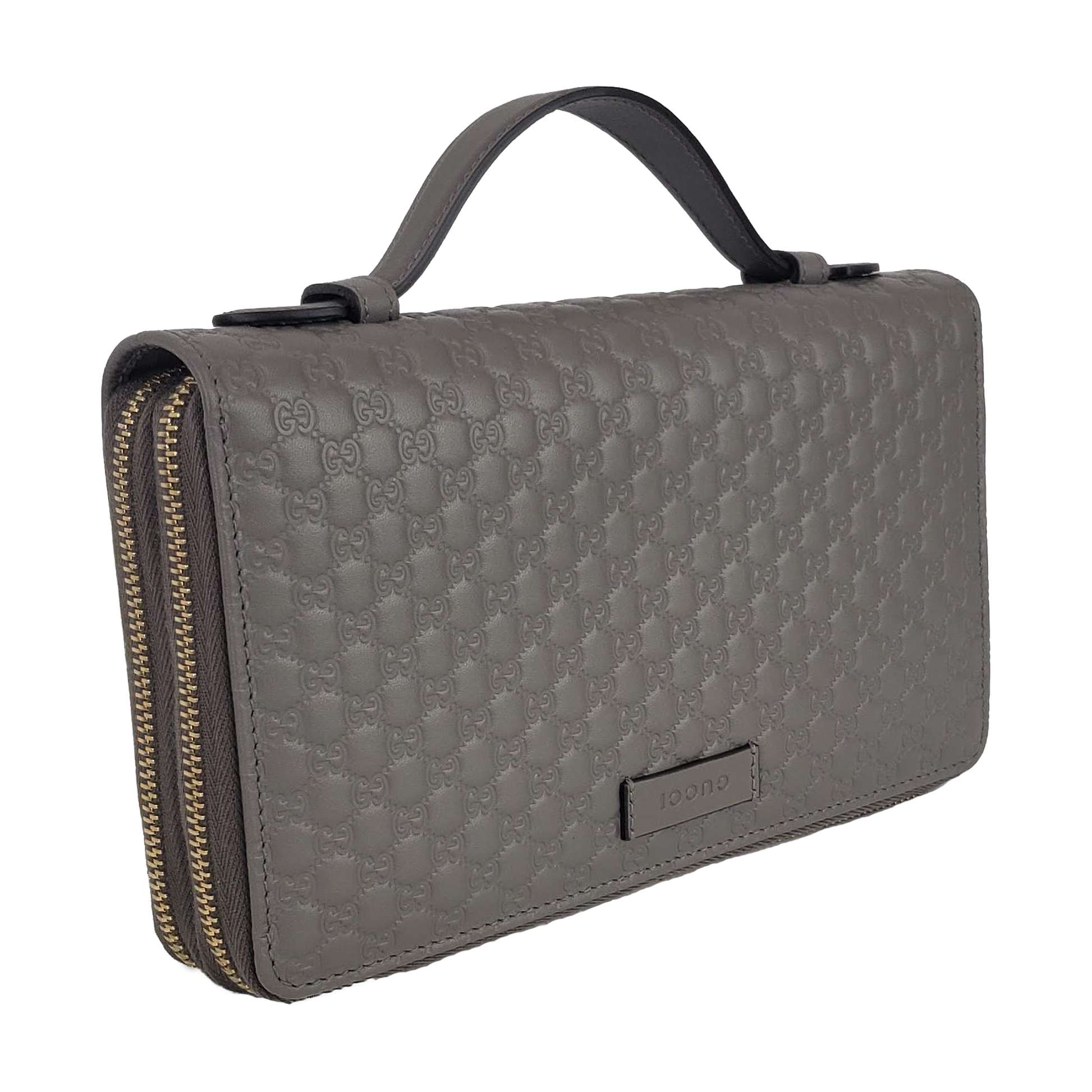 Gucci Microguccissma Double Zip Travel Wallet Bag in Gray – Gavriel.us