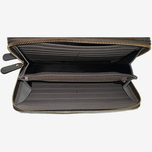 Gucci Microguccissma Double Zip Travel Wallet Bag in Gray