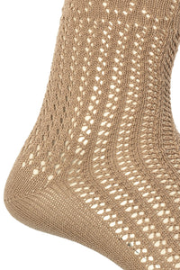 Gucci Boutique Knit Socks with GG Logos in Beige