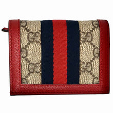Load image into Gallery viewer, Gucci Queen Margaret GG Canvas Mini Wallet in Red