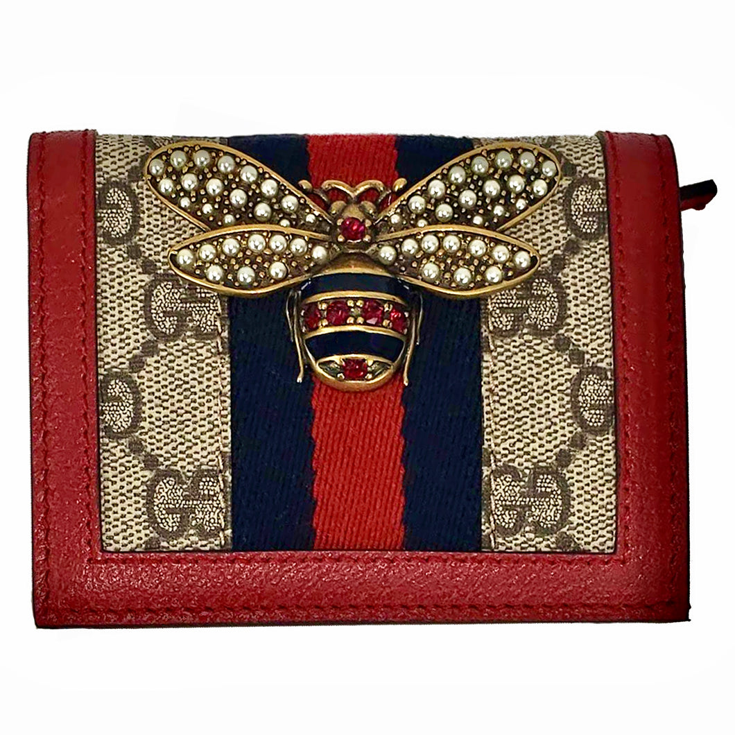 Gucci Queen Margaret Mini Bag GG Supreme Beige/Red in Canvas/Leather with  Antique Gold-tone - US