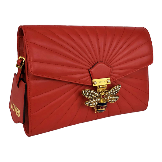 Gucci Queen Margaret Apollo Clutch Handbag in Hibiscus Red