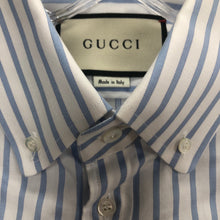 Load image into Gallery viewer, Gucci White and Blue Striped Classic Button Down Shirt