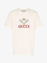 Load image into Gallery viewer, Gucci GG Tennis Cotton Logo T-Shirt in White