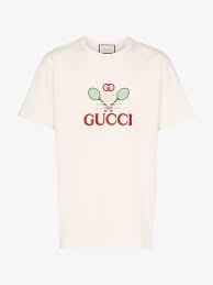 Gucci GG Tennis Cotton Logo T-Shirt in White