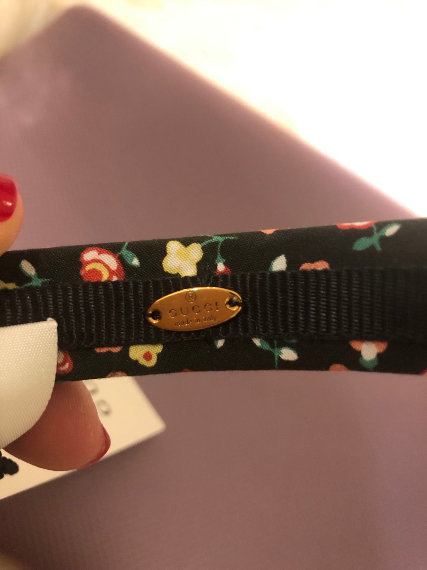 Gucci Liberty Floral Headband in Black