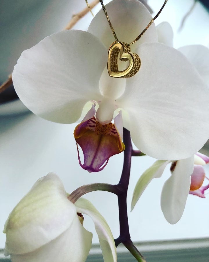 14K Heart Pendant on Adjustable Chain