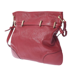 Gucci Interlocking GG 1955 Horsebit Collection Shoulder Bag in Red Leather