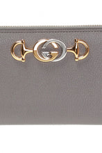 Load image into Gallery viewer, Gucci Horse Bit Zip Around Wallet in Dusty Gray