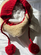 Load image into Gallery viewer, Gucci Shearling Cap with Wool Ear Covers and Pom Pom Tie