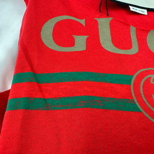 Gucci Vintage Logo Print Red Tank Top