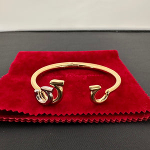 Salvatore Ferragamo Gancini Gold Cuff Bracelet