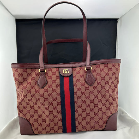 Gucci Ophidia Medium Tote Bag in Burgundy