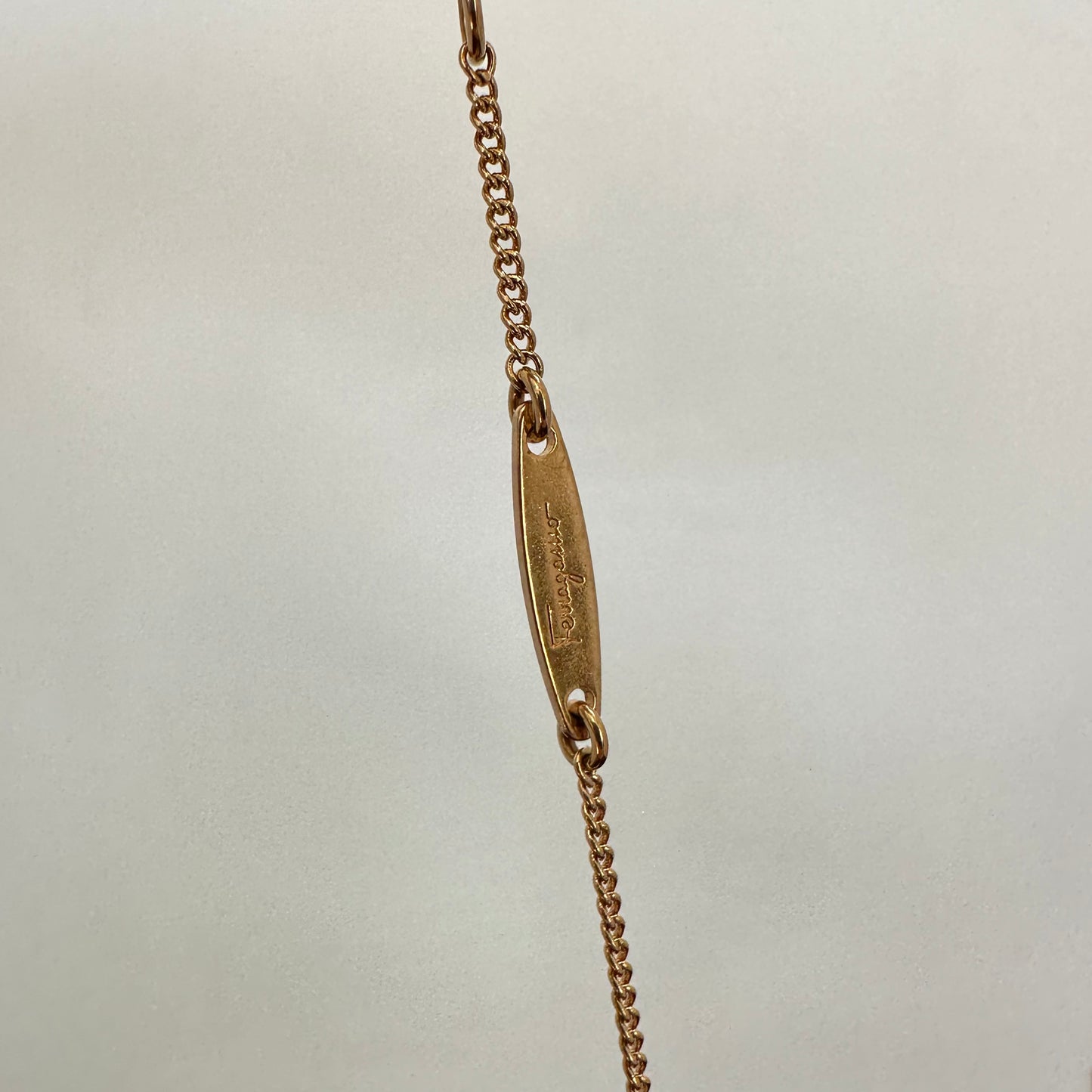 Salvatore Ferragamo Gancini Necklace With Pearl In Gold
