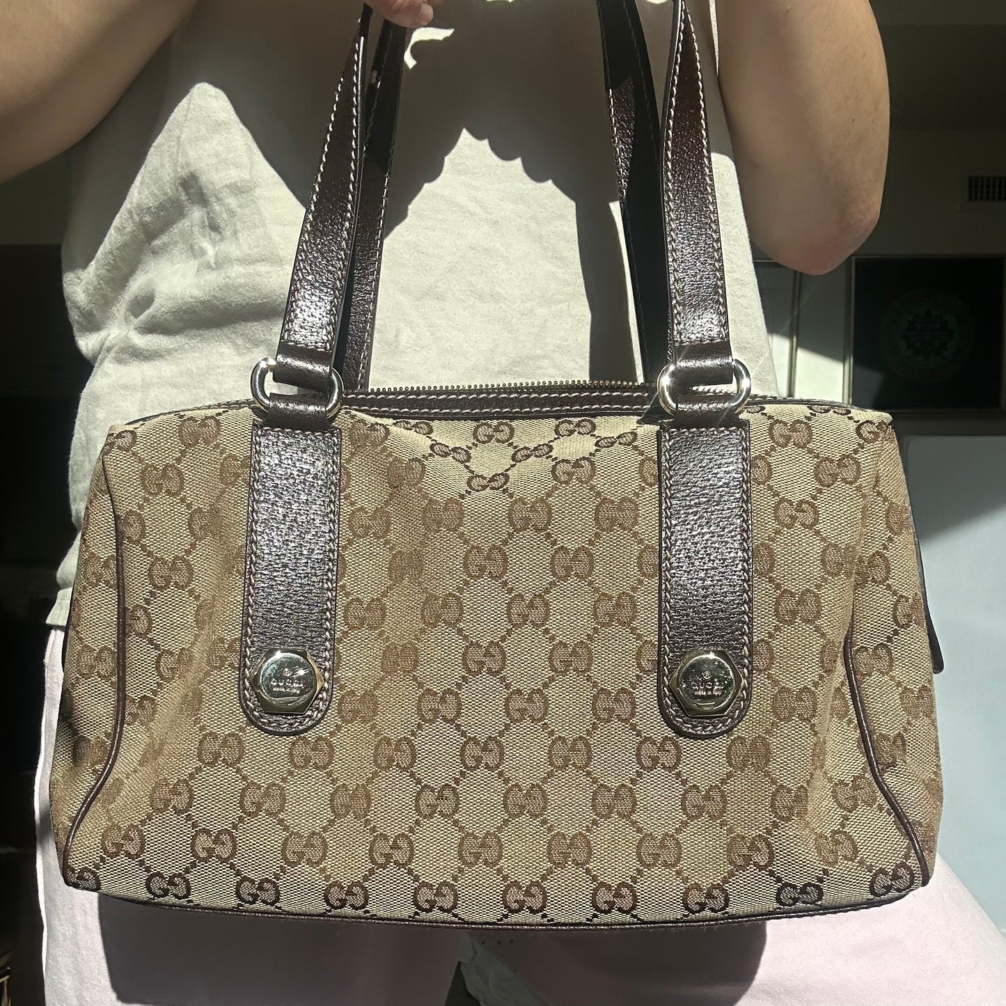 PREOWNED Gucci GG Monogram Boston Handbag