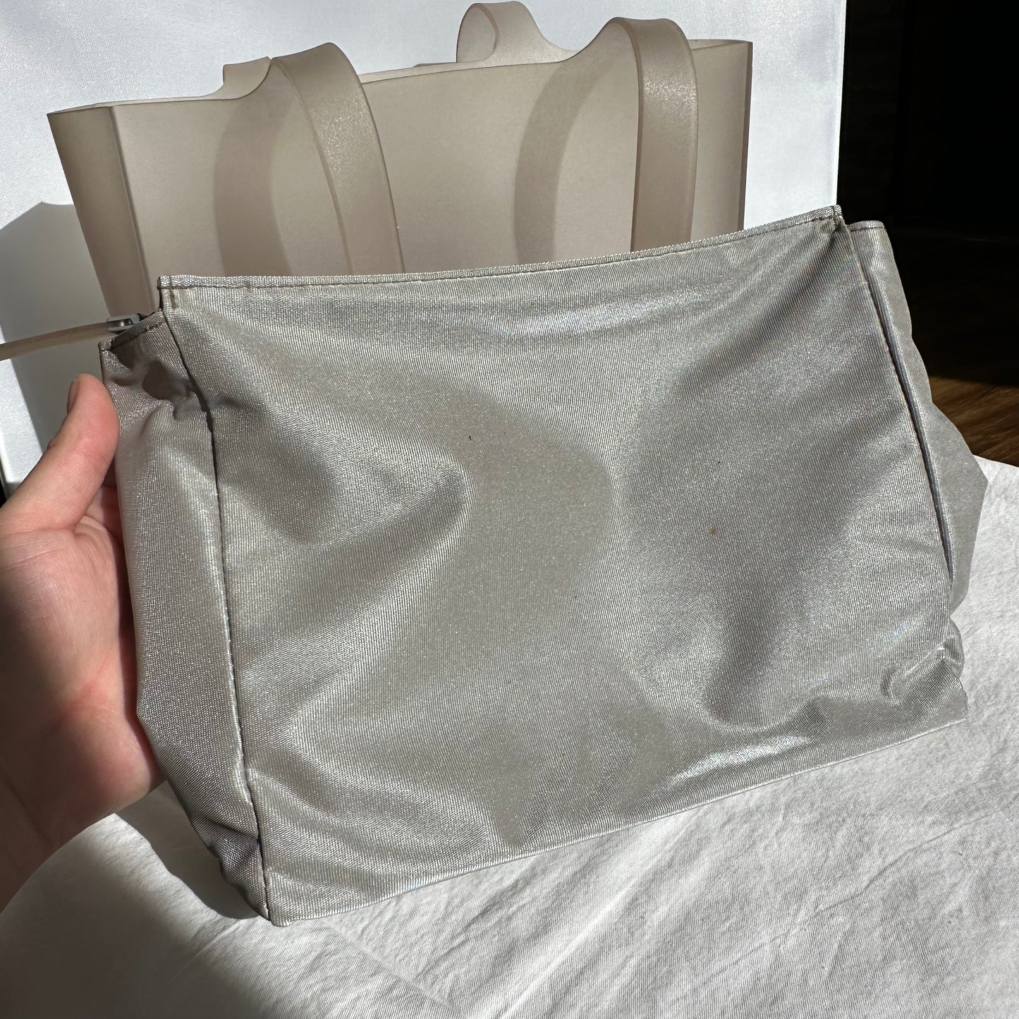 PREOWNED Chanel Silicone Gray Handbag