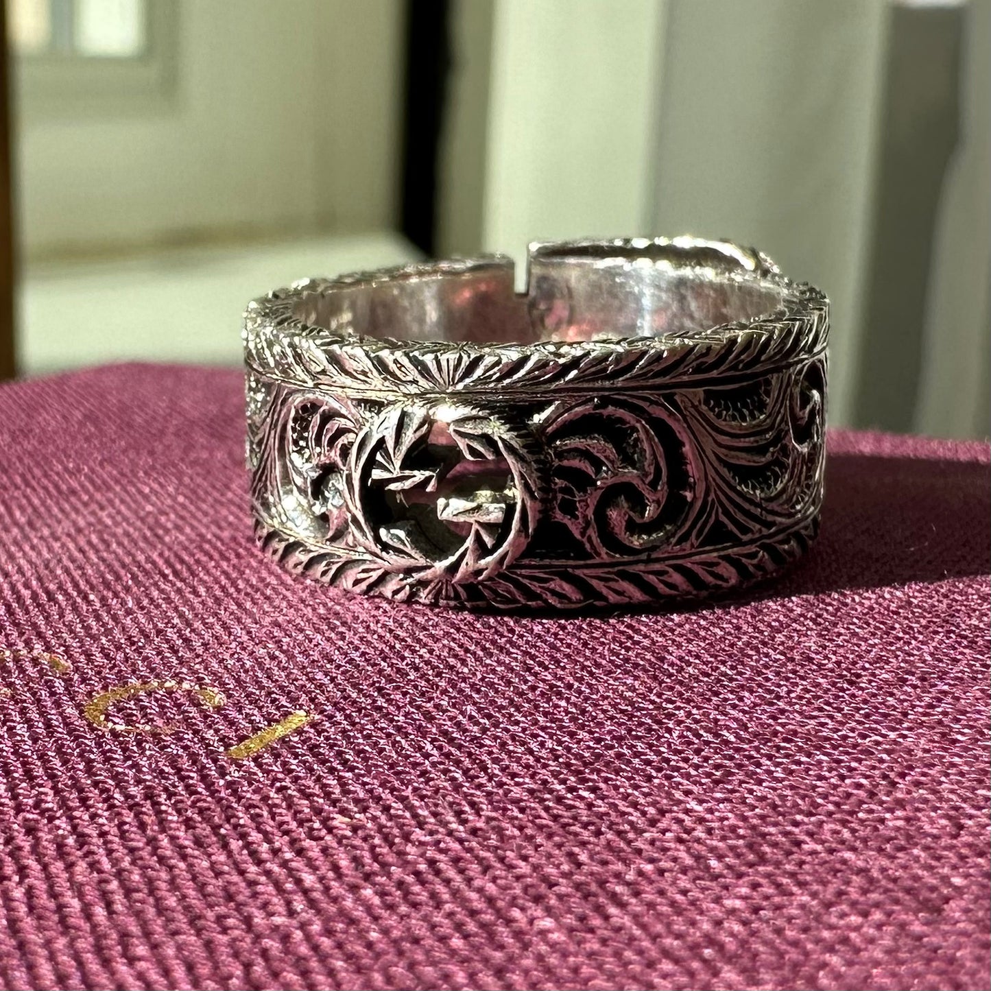 Gucci Metallic Garden Silver Ring in Sterling Silver 925