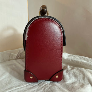 Gucci Bamboo Top Handle Padlock Shoulder Bag in Red