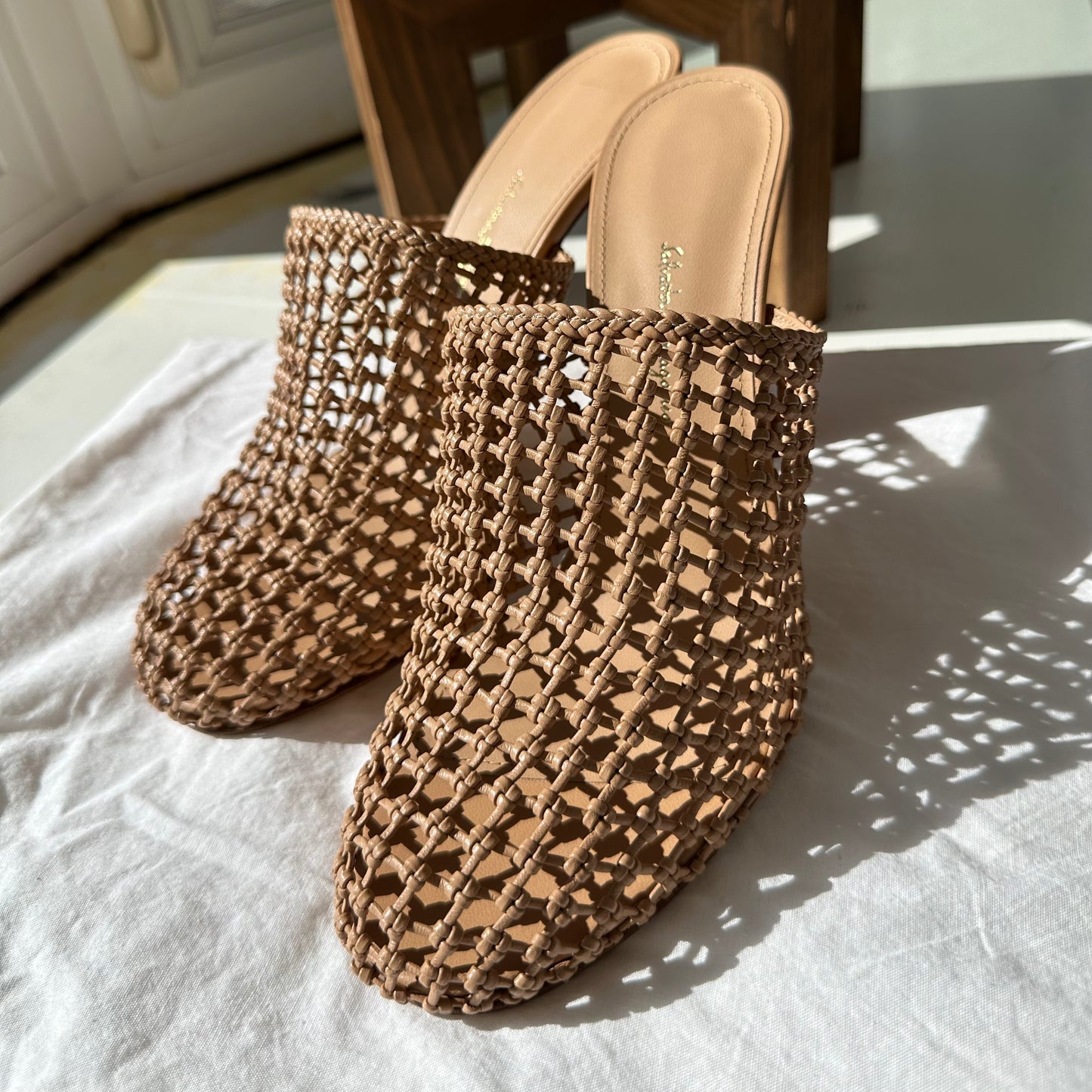 Salvatore Ferragamo Ellas X5 Caged Leather Heel Mules