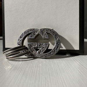 Gucci Engraved Interlocking GG Key Chain