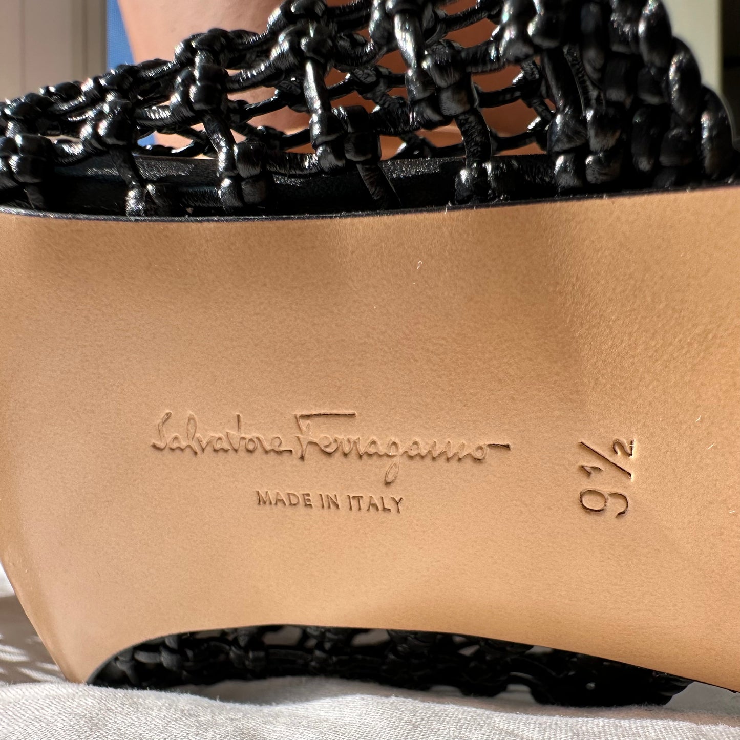 Salvatore Ferragamo Ellas X5 Caged Leather Heel Mules in Black