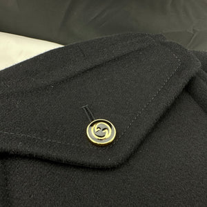 Gucci Black Wool Coat with Interlocking GG Buttons