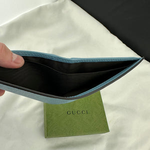 Gucci GG Marmont Card Case Wallet in Blue
