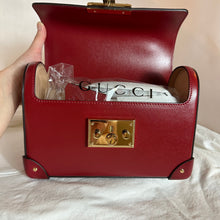 Load image into Gallery viewer, Gucci Bamboo Top Handle Padlock Shoulder Bag in Red