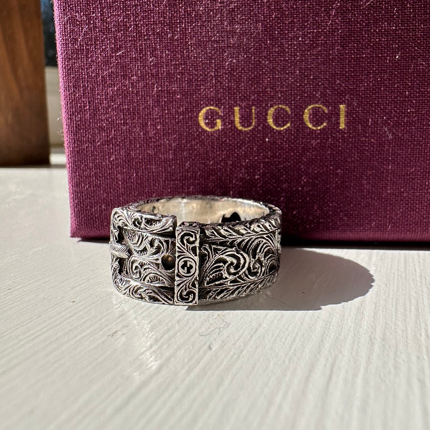Gucci Metallic Garden Silver Ring in Sterling Silver 925
