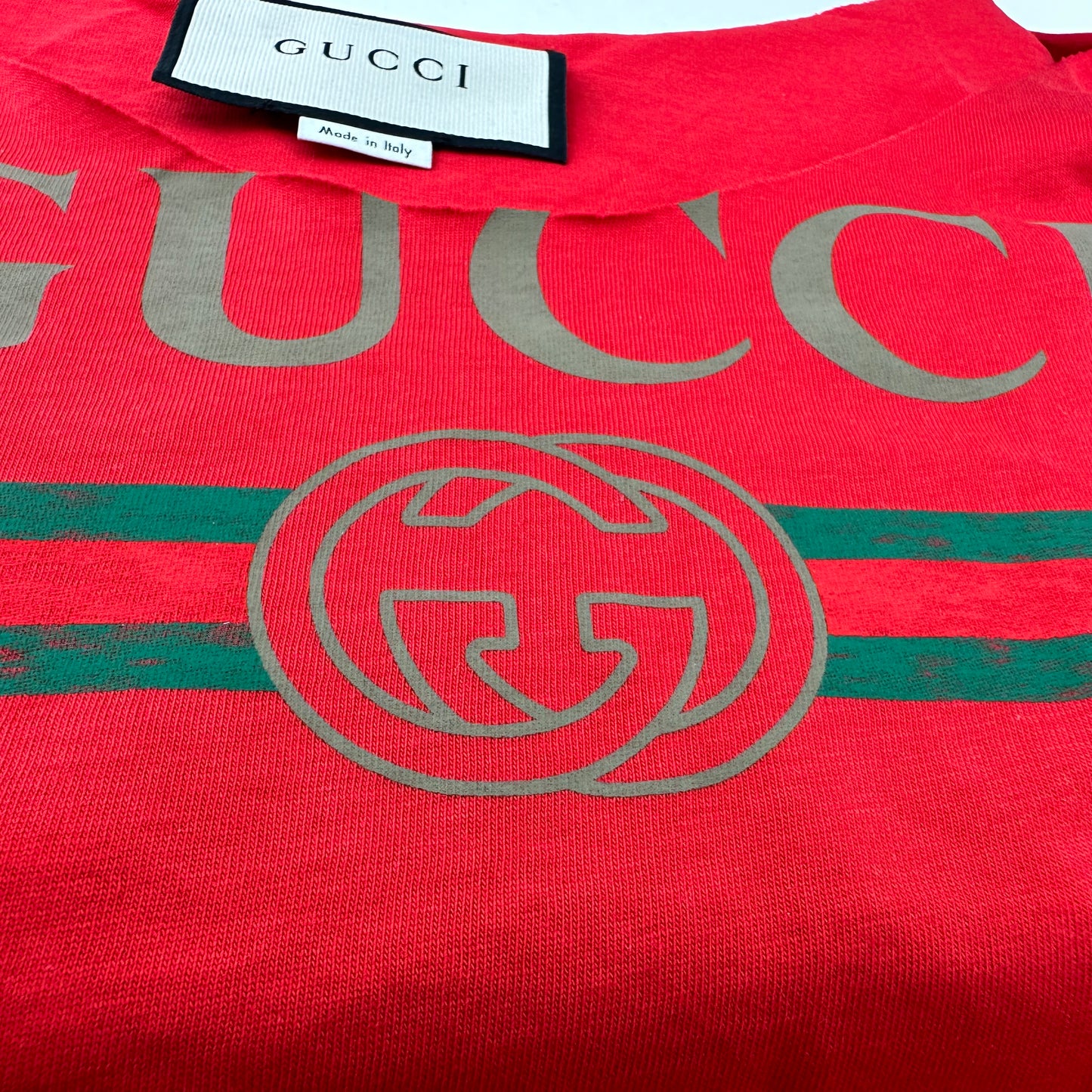 Gucci Vintage Logo Print Red Tank Top