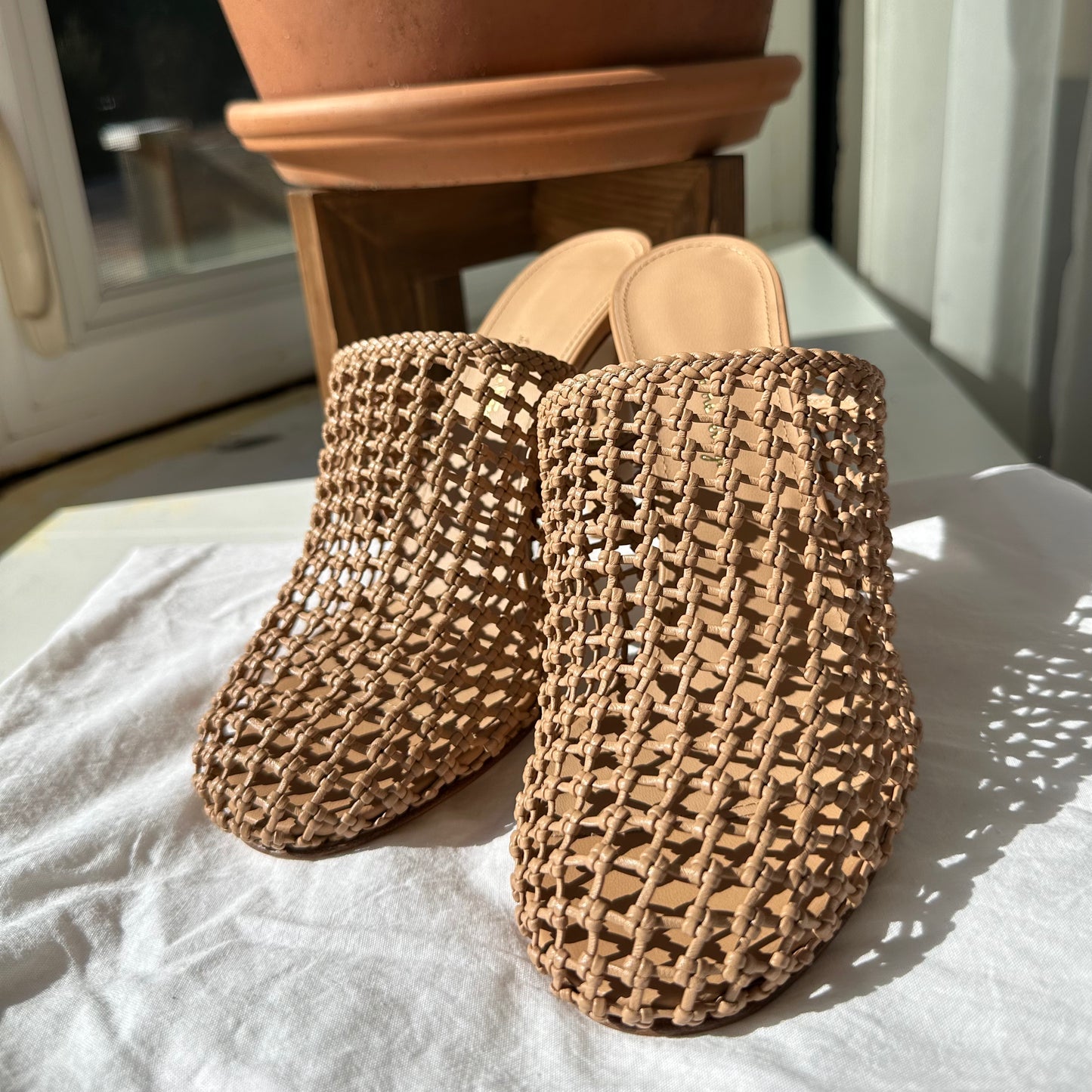 Salvatore Ferragamo Ellas X5 Caged Leather Heel Mules
