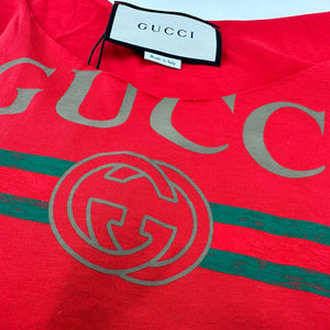 Gucci Vintage Logo Print Red Tank Top