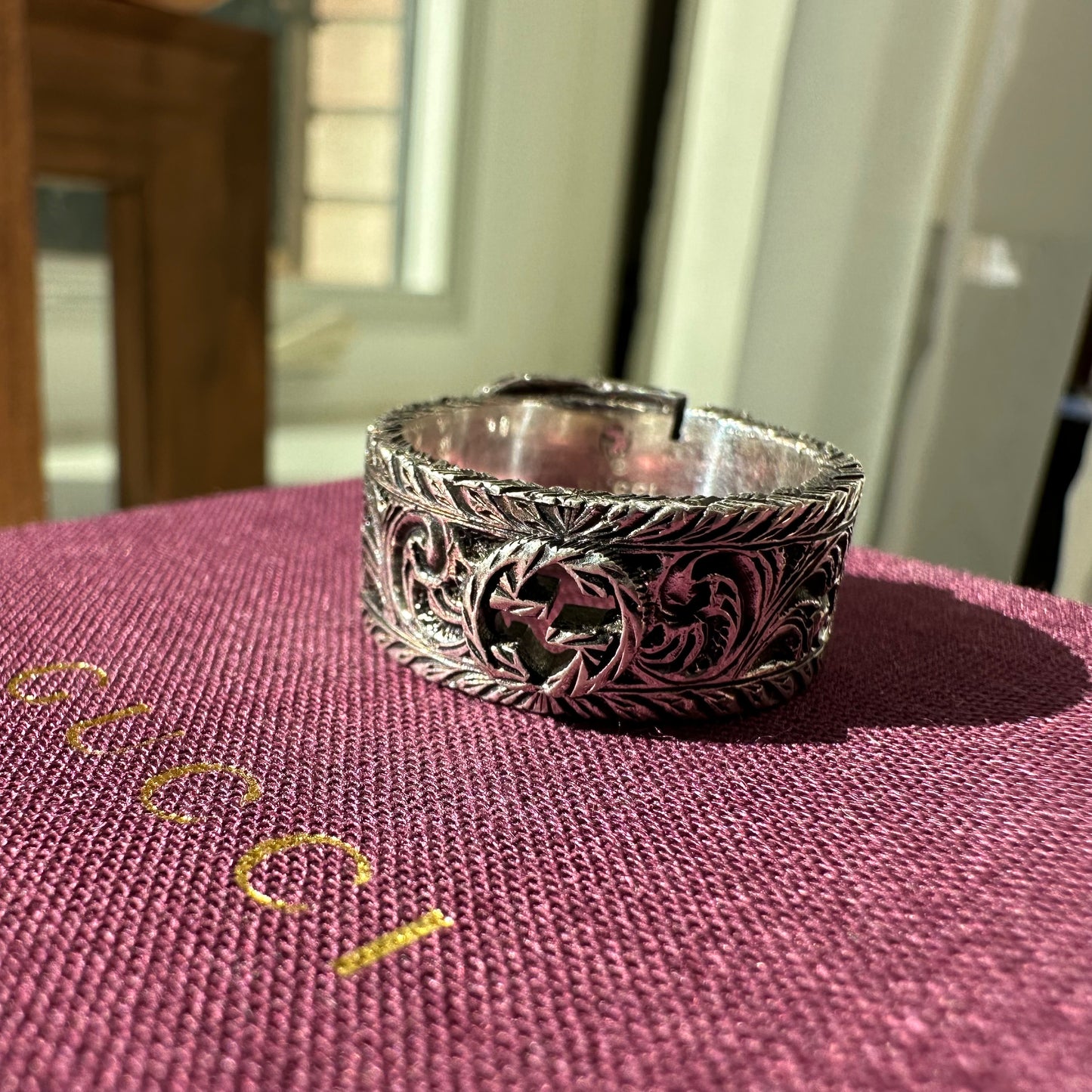 Gucci Metallic Garden Silver Ring in Sterling Silver 925