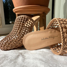 Load image into Gallery viewer, Salvatore Ferragamo Ellas X5 Caged Leather Heel Mules