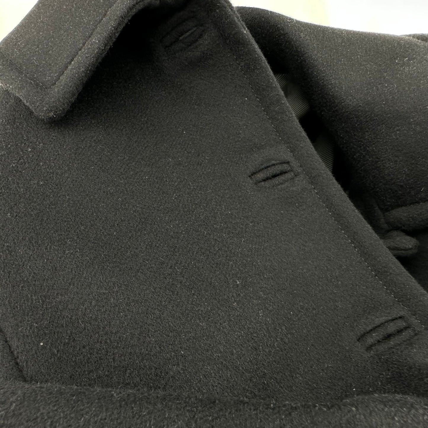Gucci Black Wool Coat with Interlocking GG Buttons
