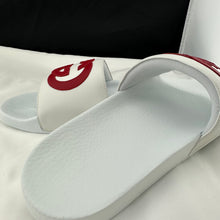 Load image into Gallery viewer, Gucci Women&#39;s White Slides with Red Interlocking GG