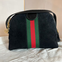 Load image into Gallery viewer, Gucci Ophidia GG Small Suede Shoulder Bag in Black