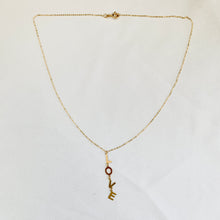 Load image into Gallery viewer, Gavriel LOVE is LOVE Vertical Charm Necklace in 14K Gold