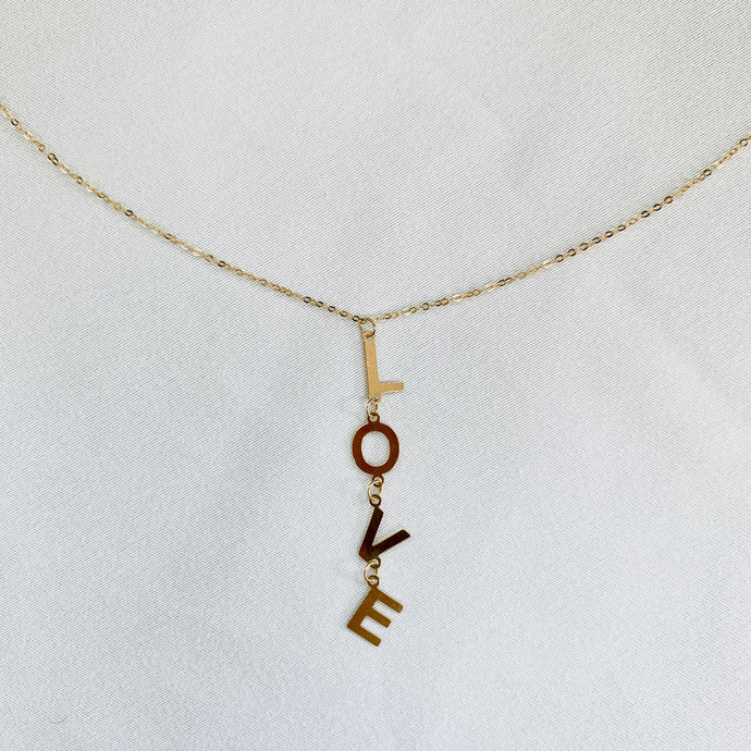 Gavriel LOVE is LOVE Vertical Charm Necklace in 14K Gold