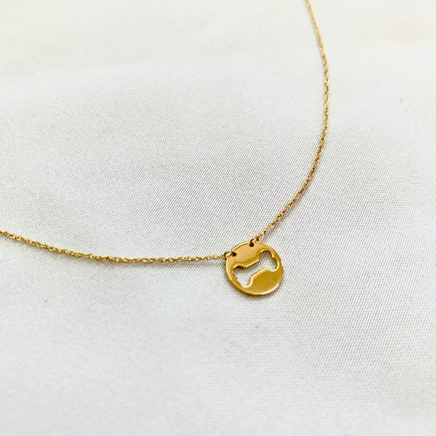 Gavriel Dog Bone Charm Necklace in 14K Gold