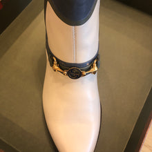 Load image into Gallery viewer, Gucci Ankle Boots in Ivory with Fog Blue Trim