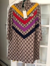 Load image into Gallery viewer, Gucci GG Supreme Jersey Dress with Chevron Stripes