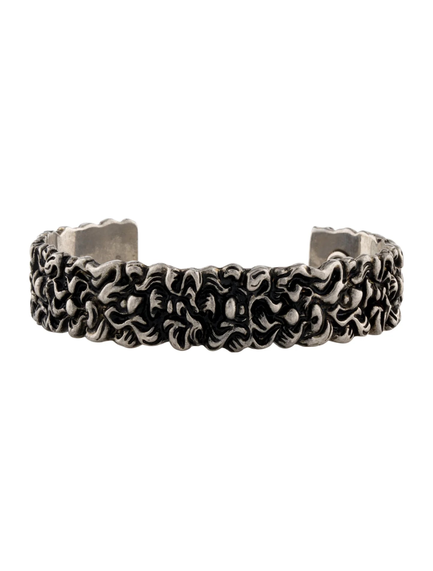 Gucci Lionhead Mane Cuff Bracelet in Silver