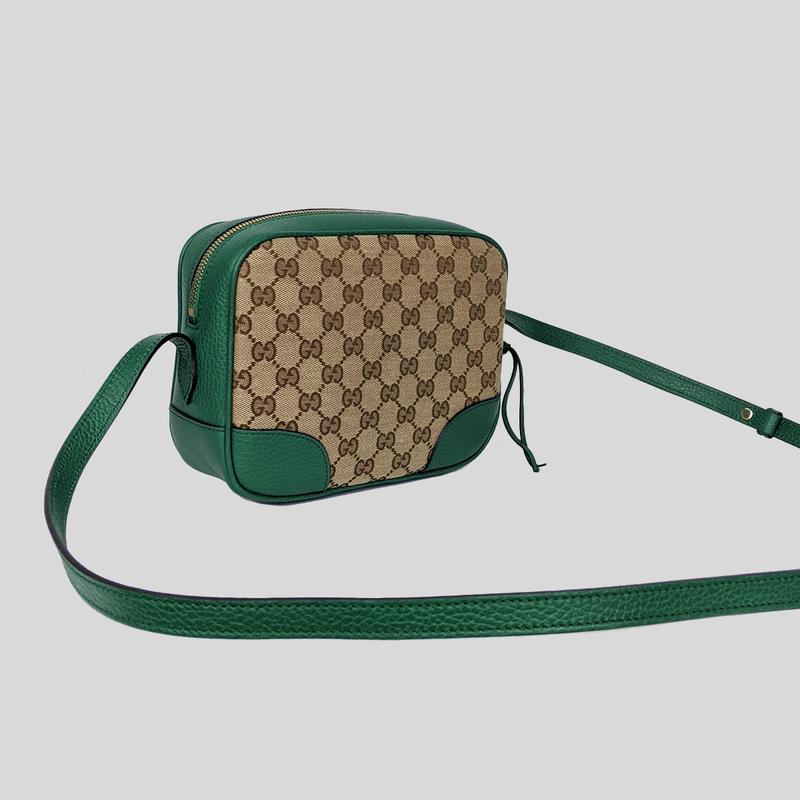 Gucci canvas supreme GG print crossbody camera bag with web and bee