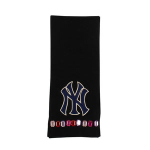 Gucci Wool NY Yankees Crystal Embellished Scarf in Black
