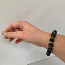 Load image into Gallery viewer, Gavriel Marbled Bead and Gold Bracelet in Black