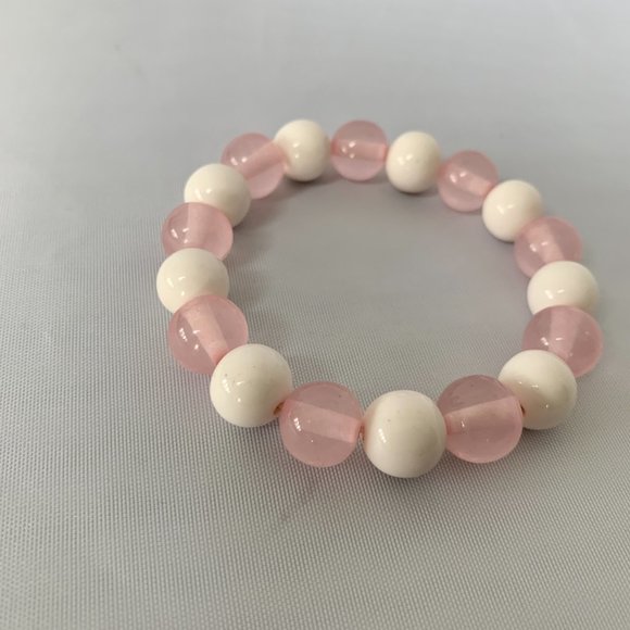 Gavriel Resin Beaded Bracelet in Pink and White