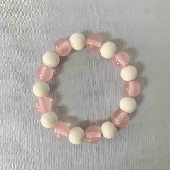 Gavriel Resin Beaded Bracelet in Pink and White