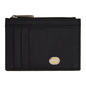 Gucci GG Morpheus Card Holder with Zipper in Black